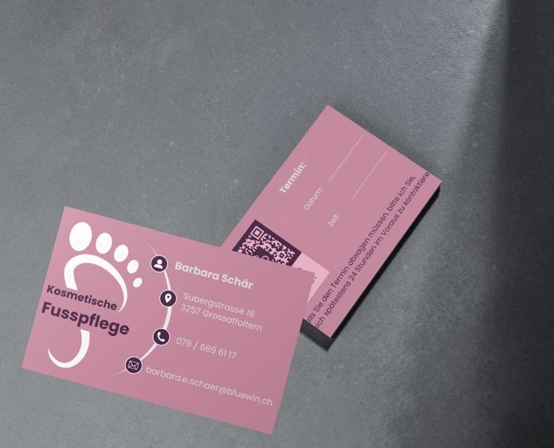 Referenz: Barbara Schär Visitenkarten Erstellung
